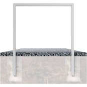 Lean-on hoop made of steel tube | Square tube, 60 x 40 mm | without cross bar | total width: 750 mm | hot-dip galvanized